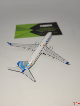 12689 Масштабная модель пассажирского самолета Boeing 737-800 FlyDubai (ФлайДубай) в масштабе 1 400 сплав