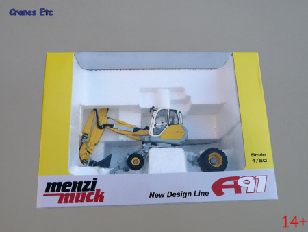 00180.0 Масштабная модель Menzi Muck A91 Mobil экскаватор-паук в масштабе 1:50
