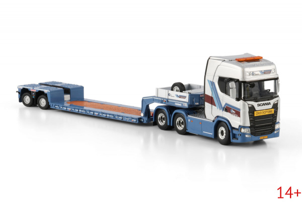 01-4649 Масштабная модель Низкорамный трал SCANIA S HIGHLINE CS20H 6X4 в масштабе 1 50