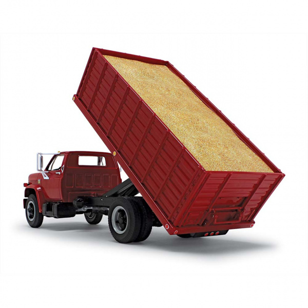 10-4253 Масштабная модель Красный Chevrolet C65 1970-Х Годов Зерновоз С Грузом Кукурузы сувенирная продукция в масштабе 1 34