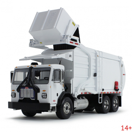 10-4193 Масштабная модель Белый Мусоровоз Peterbilt Model 520 С Фронтальным Погрузчиком Wittke И Мусорным Контейнером сувенирная продукция в масштабе 1 34